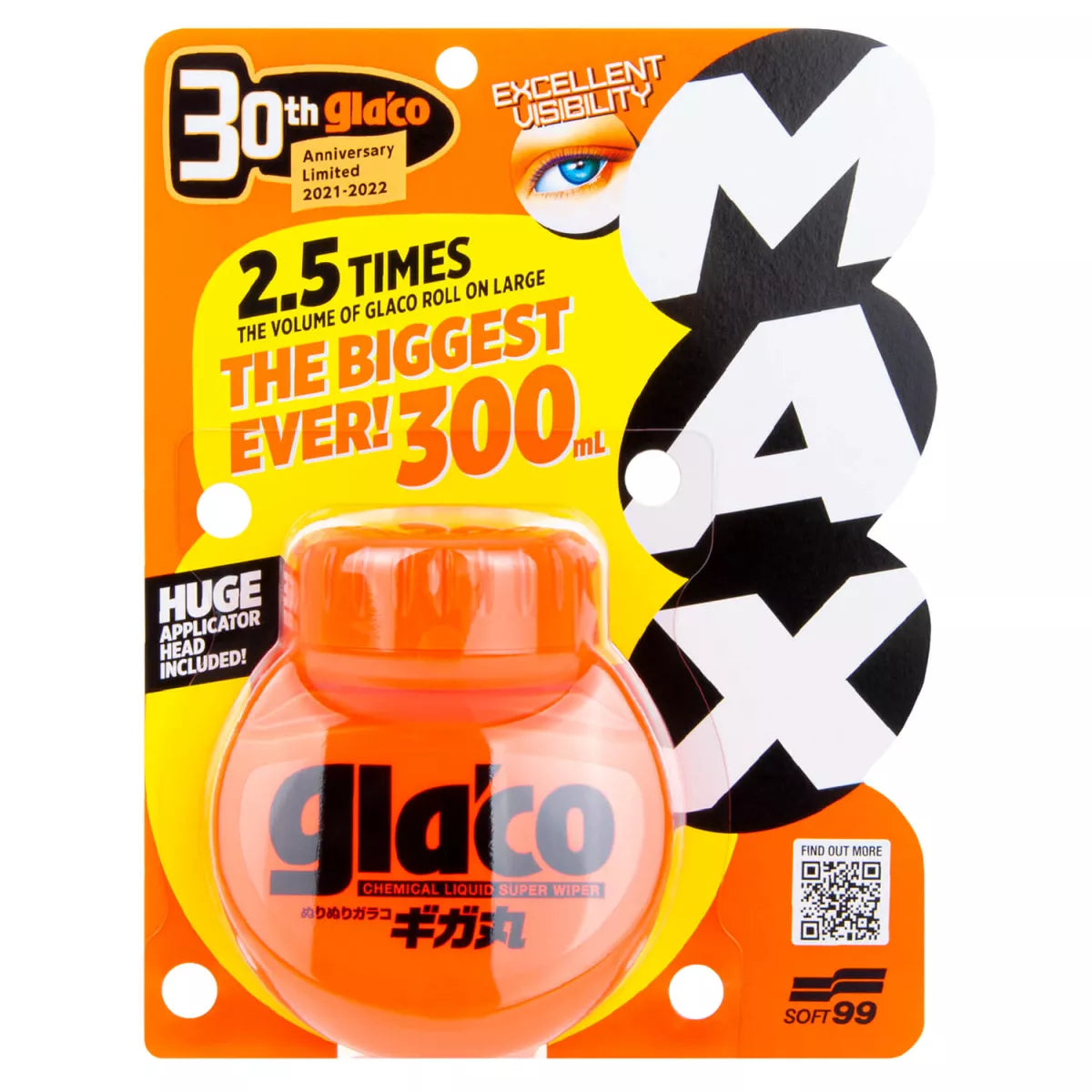Soft99 Glaco Roll On MAX Protection vitres 300ml